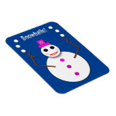 雪だるまジャグリングのクリスマススノーレディおもしろいー マグネット (右側)