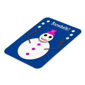 雪だるまジャグリングのクリスマススノーレディおもしろいー マグネット (左側)