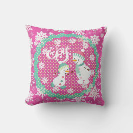 雪だるまジョイクリスマスホリデーピロー クッション