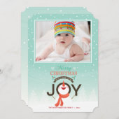 雪だるまジョイフォトホリデーカード シーズンカード (正面/裏面)