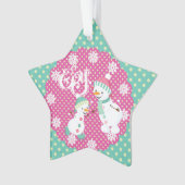 雪だるまジョイホリデースターアクリルオーナメント オーナメント (正面)