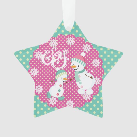 雪だるまジョイホリデースターアクリルオーナメント オーナメント (正面)