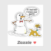 雪だるまジョークでドッグピース輪郭カット シール (シート)