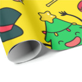 雪だるまジンジャーブレッドマンクリスマスツリー ラッピングペーパー (ロールコーナー)