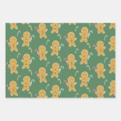 雪だるまジンジャーブレッドマンティンソルジャークリスマス ラッピングペーパーシート (正面3)