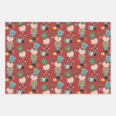 雪だるまジンジャーブレッドマンティンソルジャークリスマス ラッピングペーパーシート (正面2)