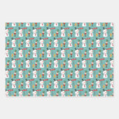 雪だるまジンジャーブレッドマンティンソルジャークリスマス ラッピングペーパーシート (正面)