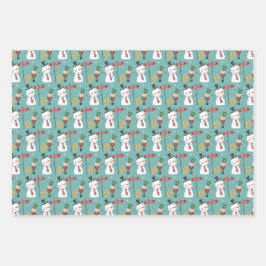 雪だるまジンジャーブレッドマンティンソルジャークリスマス ラッピングペーパーシート