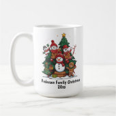 雪だるまジンジャーブレッドマンファミリークリスマスイヤー コーヒーマグカップ (左)