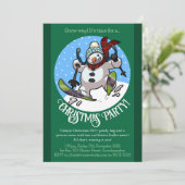 雪だるまスおもしろいキークリスマスパーティー年漫画 招待状 (スタンド正面)