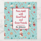 雪だるまスイーツの名前(6) ワインラベル (シングルラベル)