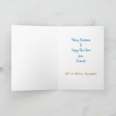 雪だるまスキーヤークリスマス シーズンカード (内部)