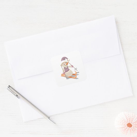 雪だるまスキー スクエアシール