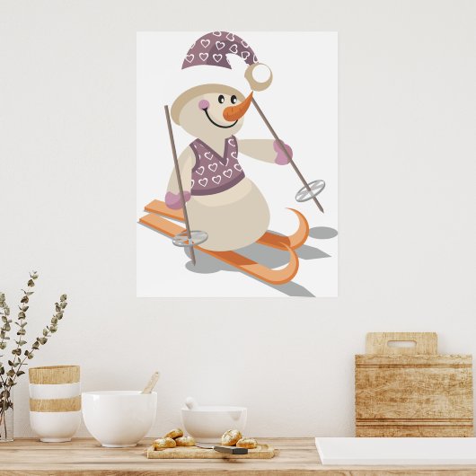 雪だるまスキー ポスター (キッチン)