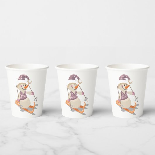 雪だるまスキー 紙コップ
