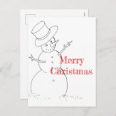 雪だるまスケッチのクリスマスポストカード シーズンポストカード (正面/裏面)