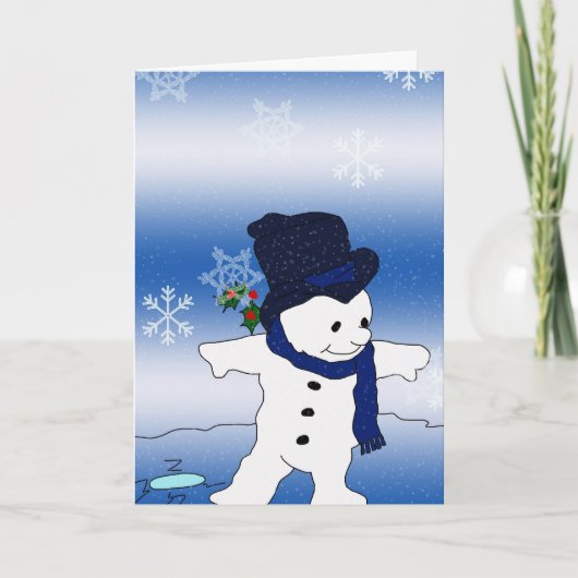 雪だるまスケートで滑る シーズンカード (正面)