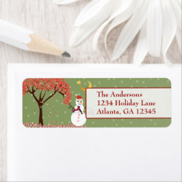 雪だるまスターキャンディーキーンツリーオングリーン ラベル