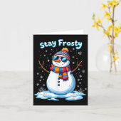 雪だるまステイ霜の降りたスおもしろいクリスマスクリスマス カード (黄色い花)