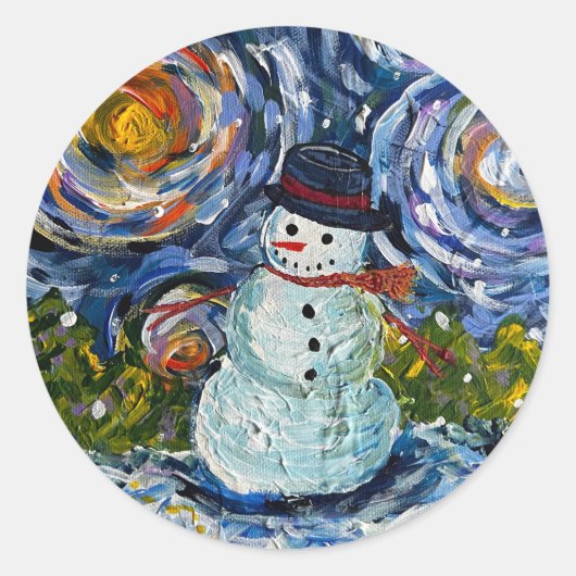 雪だるまステッカーセット ラウンドシール (正面)