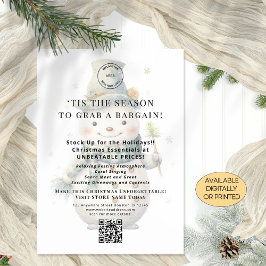 雪だるまストアのクリスマスオファーQR印刷可能カード 招待状