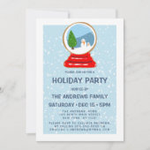 雪だるまスノウグローブクッキーイラストレーションホリデイ 招待状 (正面)