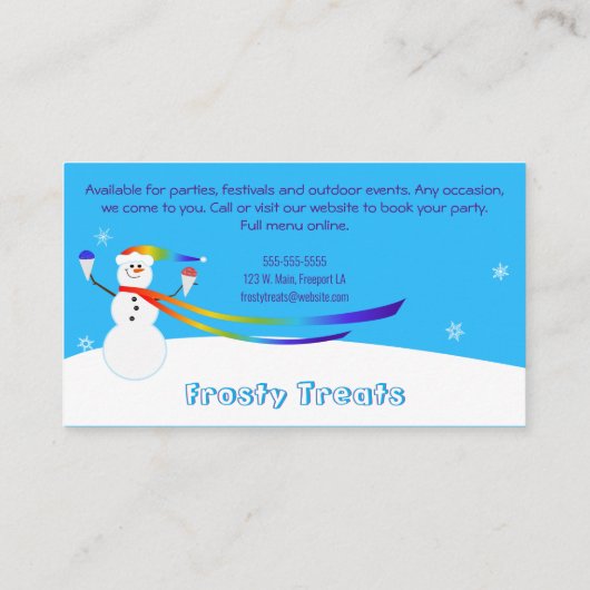 雪だるまスノコーネ 名刺 (裏面)