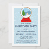 雪だるまスノーグローブクッキーイラストレーションクリスマス 招待状 (正面)