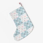 雪だるまスノーフレークかわいいクリスマスストッキング スモールクリスマスストッキング (裏面 (吊り時))