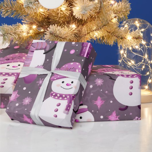 雪だるまスノーフレーククリスマスオーナメントクリスマス ラッピングペーパー (クリスマス)