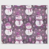 雪だるまスノーフレーククリスマスオーナメントクリスマス ラッピングペーパー (フラット)
