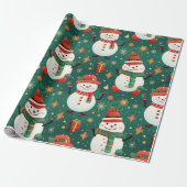 雪だるまスノーフレーククリスマスオーナメントクリスマス ラッピングペーパー (アンロールド)