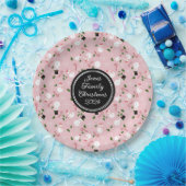 雪だるまスノーフレーククリスマスホリデーパーソナライズされた ペーパープレート (パーティー)