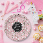 雪だるまスノーフレーククリスマスホリデーパーソナライズされた ペーパープレート (パーティー)