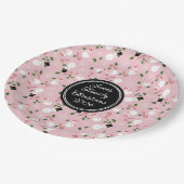 雪だるまスノーフレーククリスマスホリデーパーソナライズされた ペーパープレート (アングル)