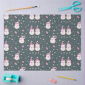雪だるまスノーフレークスグリーンクリスマス 薄葉紙 (クラフト)