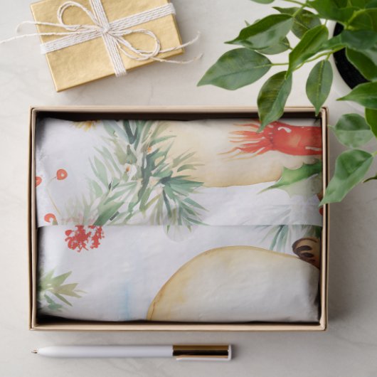 雪だるまスノーフレークススノーホリーベリークリスマス 薄葉紙 (ギフト)