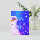 雪だるまスノーフレークスブルーマジカルクリスマス シーズンポストカード (スタンド正面)