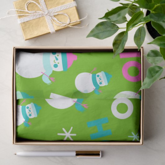 雪だるまスノーフレークスホホホホクリスマス 薄葉紙 (ギフト)