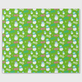 雪だるまスノーフレークスホーホーモダンクリスマス ラッピングペーパー (フラット)