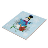 雪だるまスノーフレークスポインセチア タイル (側面)