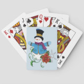 雪だるまスノーフレークスポインセチア トランプ (裏面)