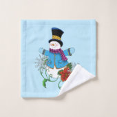 雪だるまスノーフレークスポインセチア バスタオルセット (ウォッシュタオル)