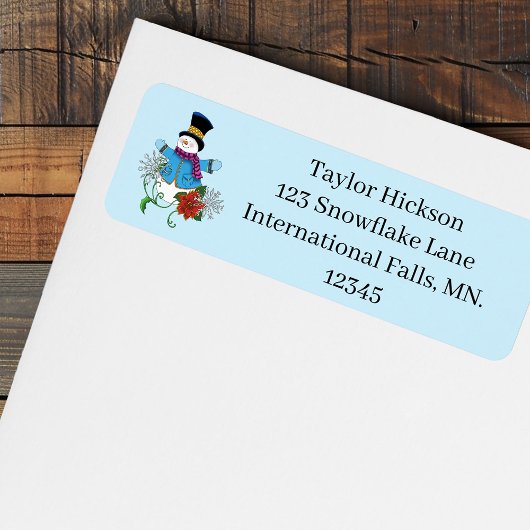 雪だるまスノーフレークスポインセチア ラベル
