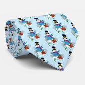 雪だるまスノーフレークスポンセッティア ネクタイ (ロール)