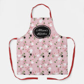 雪だるまスノーフレーク冬パーソナライズされたクリスマスエプロン エプロン (正面)