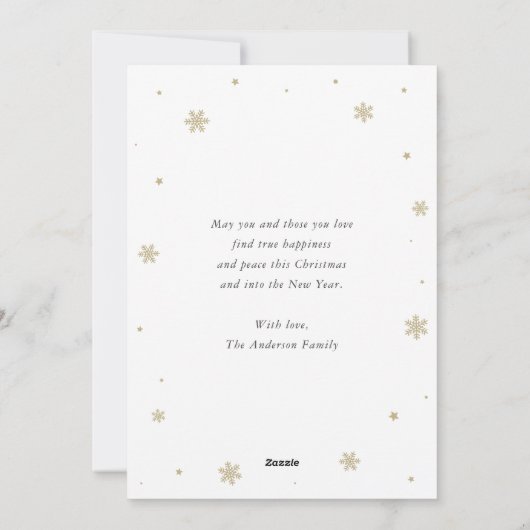 雪だるまスノーフレーク水の色メリークリスマス シーズンカード (裏面)