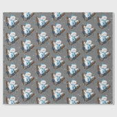 雪だるまスノーフレーク ラッピングペーパー (フラット)