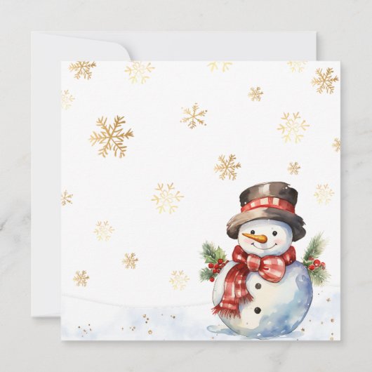 雪だるまスノーモアおもしろいクリスマス招待状 セーブザデート (裏面)