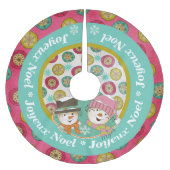 雪だるまズジョユーノールホリデーツリースカート ブラッシュドポリエステルツリースカート (正面)